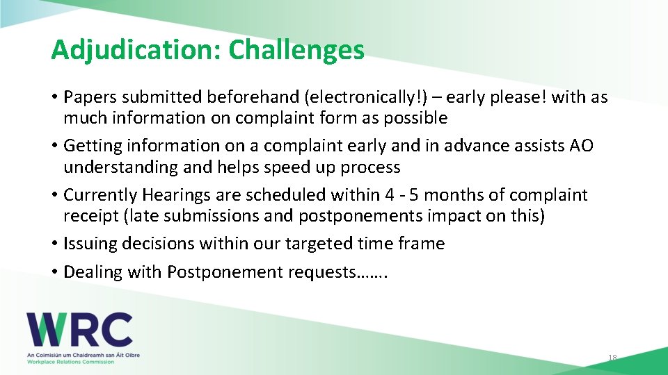 Adjudication: Challenges • Papers submitted beforehand (electronically!) – early please! with as much information