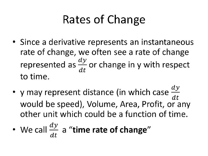 Rates of Change • 