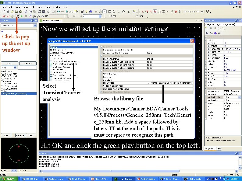 Now we will set up the simulation settings Click to pop up the set Now we will set up the simulation settings Click to pop up the set