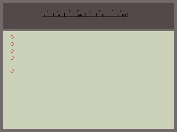  S = sign flag; If S=1, if MSB of ALU result =1 Z=