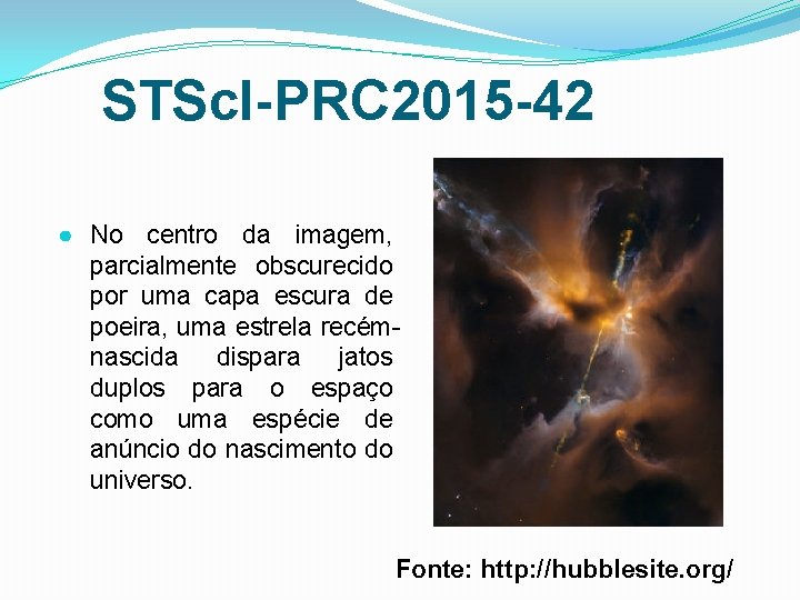 STSc. I-PRC 2015 -42 ● No centro da imagem, parcialmente obscurecido por uma capa