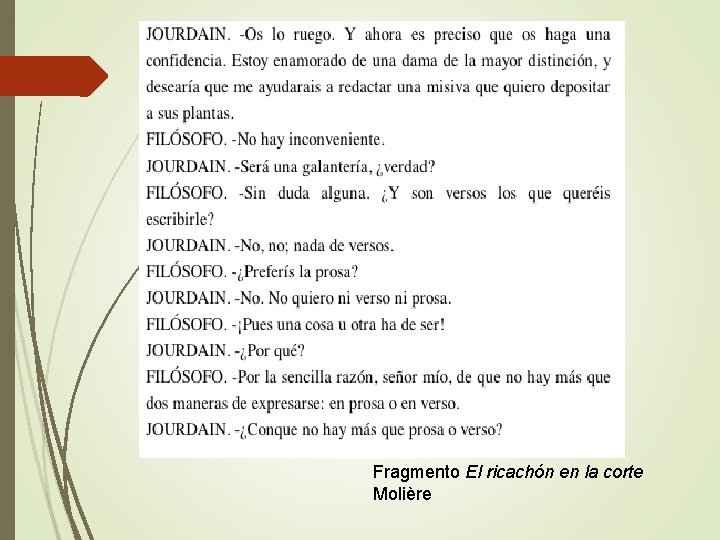 Fragmento El ricachón en la corte Molière 