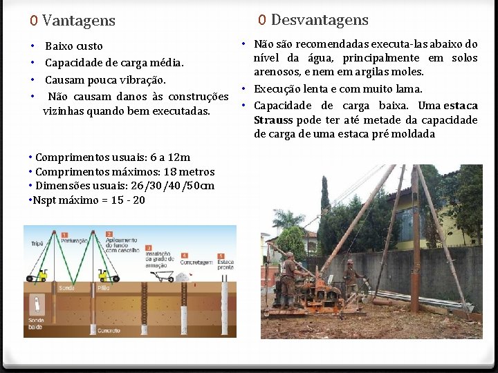 0 Vantagens • Baixo custo • Capacidade de carga média. • Causam pouca vibração.