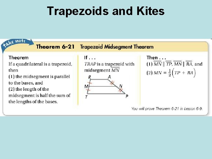Trapezoids and Kites Trapezoids and Kites
