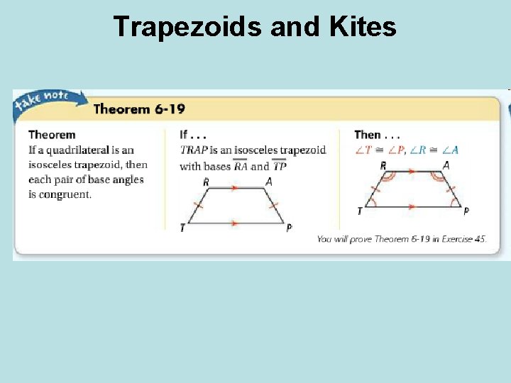 Trapezoids and Kites Trapezoids and Kites