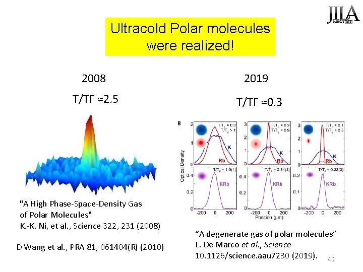 Ultracold Polar molecules were realized! 2008 2019 T/TF ≈2. 5 T/TF ≈0. 3 "A Ultracold Polar molecules were realized! 2008 2019 T/TF ≈2. 5 T/TF ≈0. 3 "A