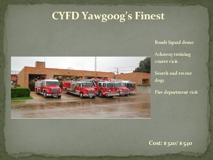 CYFD Yawgoog’s Finest Bomb Squad demo Ashaway training center visit. Search and rescue dogs