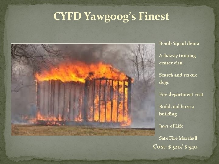 CYFD Yawgoog’s Finest Bomb Squad demo Ashaway training center visit. Search and rescue dogs