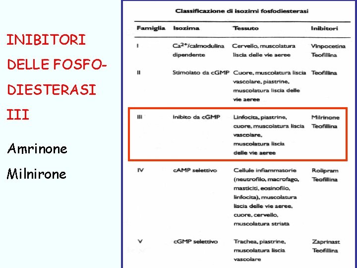 INIBITORI DELLE FOSFODIESTERASI III Amrinone Milnirone farmaci usati nel trattamento dell'insufficienza cardiaca Giuseppe Nocentini,