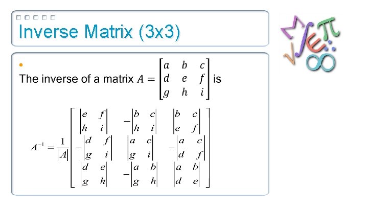 Inverse Matrix (3 x 3) • 