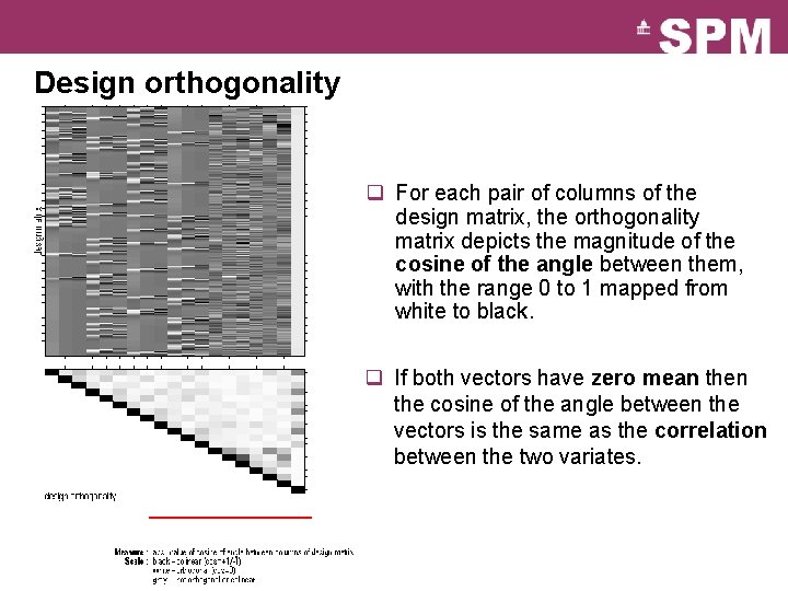 Design orthogonality q For each pair of columns of the design matrix, the orthogonality
