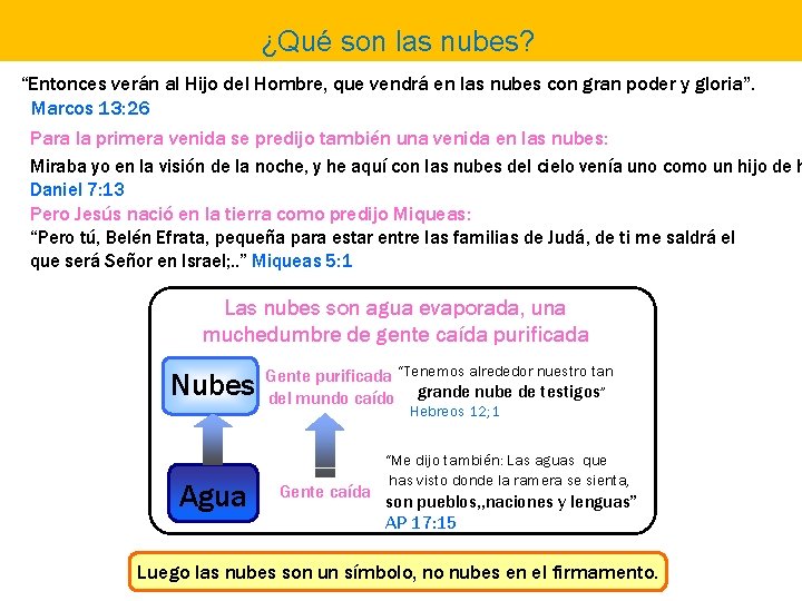 ¿Qué son las nubes? “Entonces verán al Hijo del Hombre, que vendrá en las