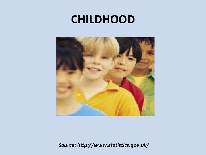 CHILDHOOD Source: http: //www. statistics. gov. uk/ CHILDHOOD Source: http: //www. statistics. gov. uk/