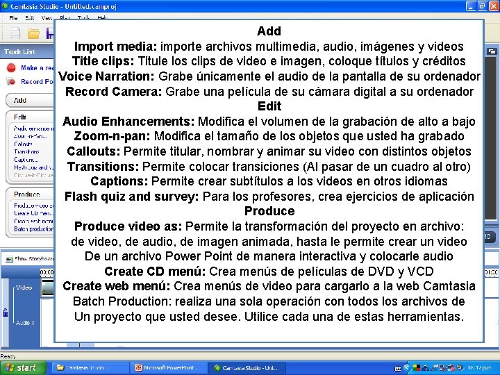 Add Import media: importe archivos multimedia, audio, imágenes y videos la lista de tareas