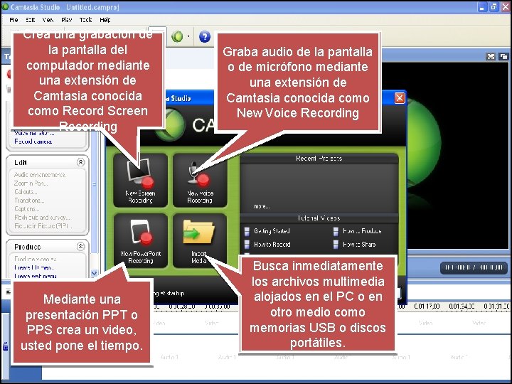 Crea una grabación de la pantalla del computador mediante una extensión de Camtasia conocida