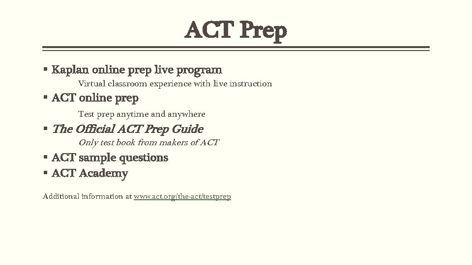 ACT Prep § Kaplan online prep live program Virtual classroom experience with live instruction