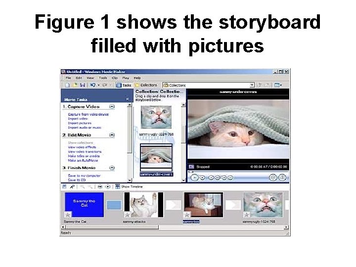 Figure 1 shows the storyboard filled with pictures 