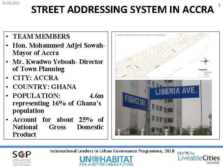 21/05/2021 STREET ADDRESSING SYSTEM IN ACCRA • TEAM MEMBERS • Hon. Mohammed Adjei Sowah.