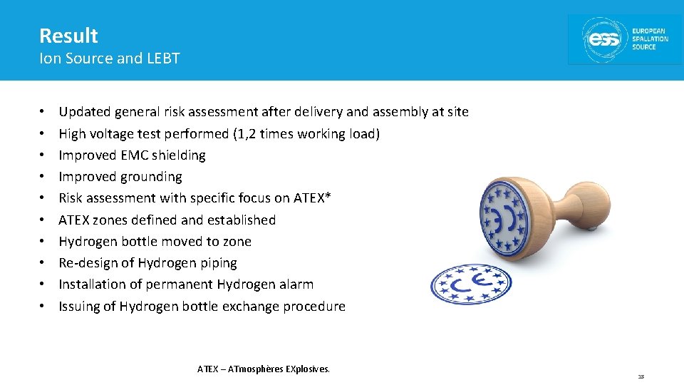 Result Ion Source and LEBT • • • Updated general risk assessment after delivery