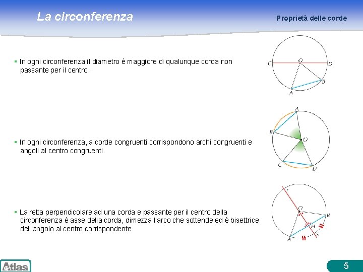 La circonferenza Proprietà delle corde § In ogni circonferenza il diametro è maggiore di