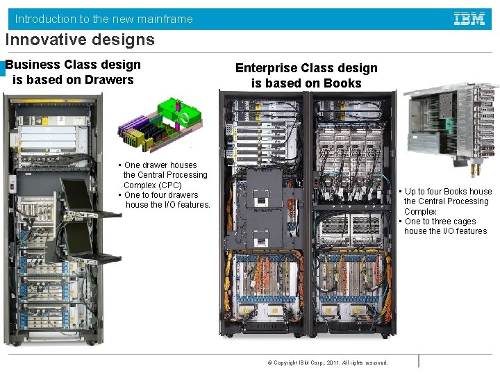 Introduction to the new mainframe Innovative designs Business Class design is based on Drawers