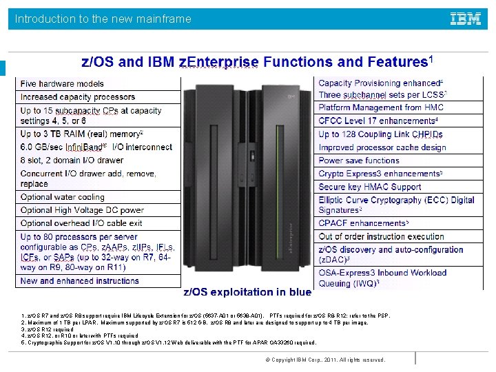 Introduction to the new mainframe 1. z/OS R 7 and z/OS R 8 support