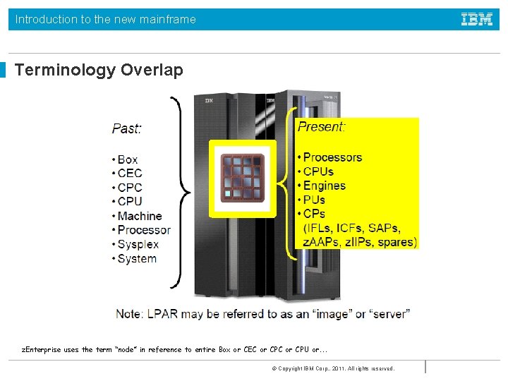 Introduction to the new mainframe Terminology Overlap z. Enterprise uses the term “node” in