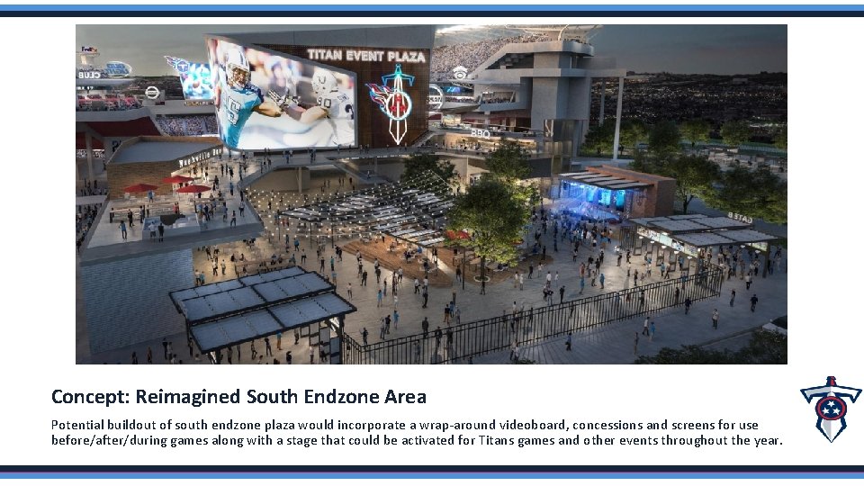 Concept: Reimagined South Endzone Area Potential buildout of south endzone plaza would incorporate a