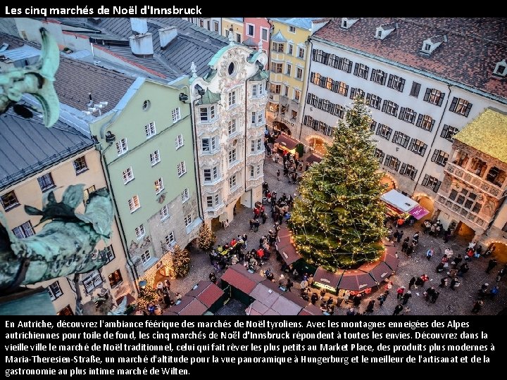 Les cinq marchés de Noël d'Innsbruck En Autriche, découvrez l'ambiance féérique des marchés de