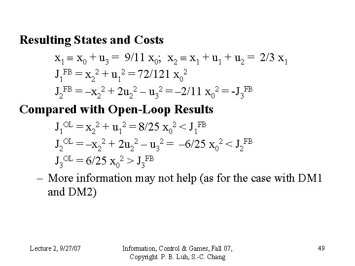 Information Control Games Lecture 3 Introduction Of Mathematical