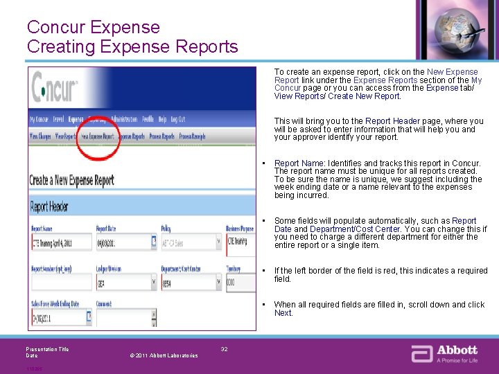 Concur Expense Creating Expense Reports To create an expense report, click on the New