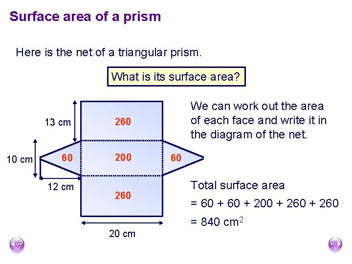 Surface area of a prism Here is the net of a triangular prism. What