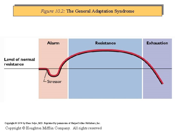 Figure 10. 2: The General Adaptation Syndrome Copyright © 1974 by Hans Selye, M.