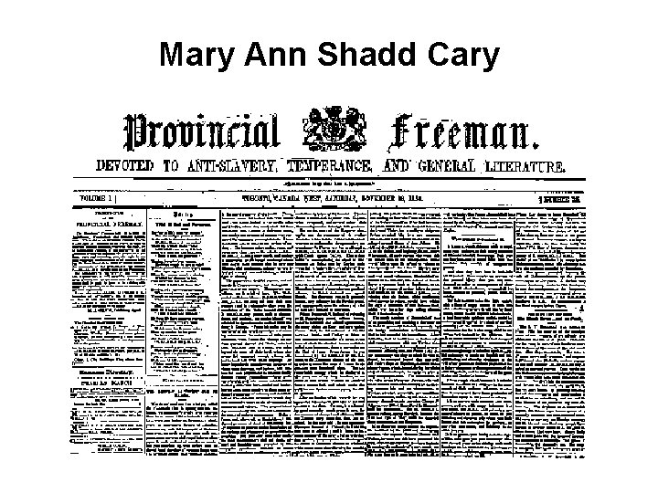 Mary Ann Shadd Cary 