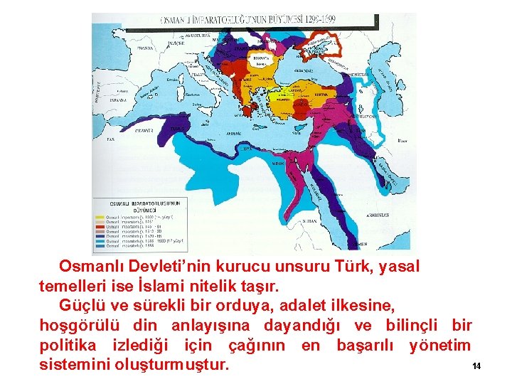 Osmanlı Devleti’nin kurucu unsuru Türk, yasal temelleri ise İslami nitelik taşır. Güçlü ve sürekli