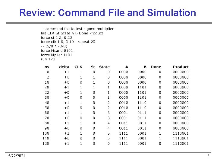Review: Command File and Simulation 5/22/2021 6 