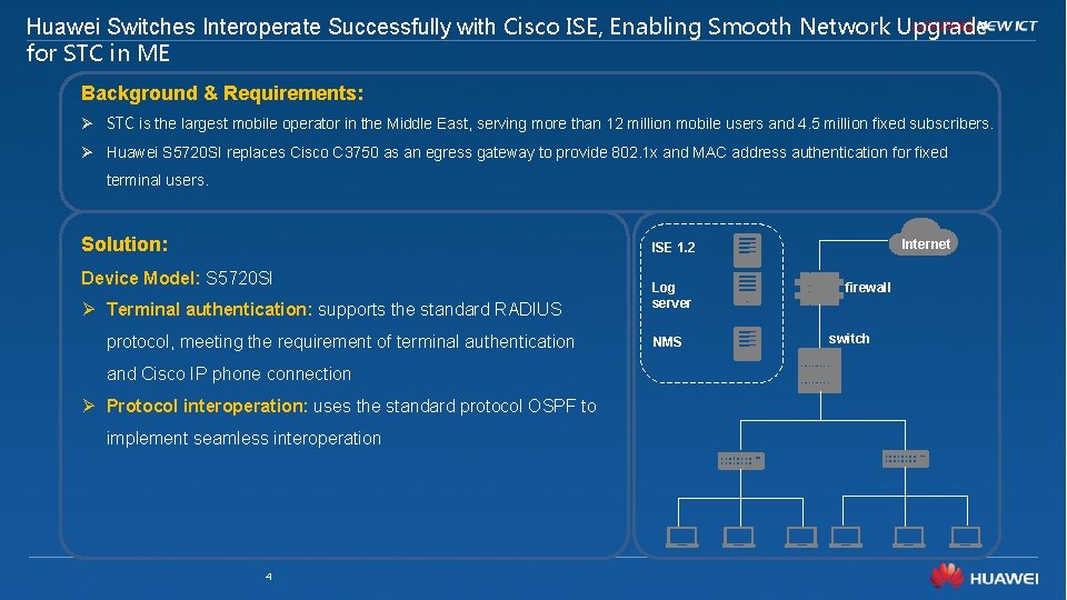 Huawei Switches Interoperate Successfully with Cisco ISE, Enabling Smooth Network Upgrade for STC in