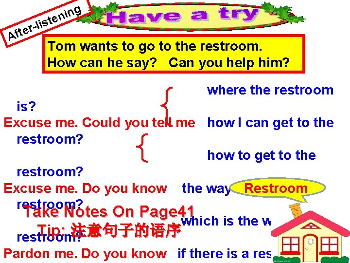 is l r e Aft g in n e t Tom wants to go