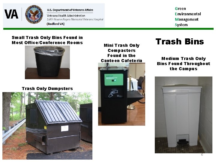 Green Environmental Management System Small Trash Only Bins Found in Most Office/Conference Rooms Mini