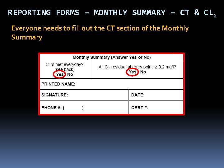 REPORTING FORMS – MONTHLY SUMMARY – CT & CL 2 Everyone needs to fill REPORTING FORMS – MONTHLY SUMMARY – CT & CL 2 Everyone needs to fill