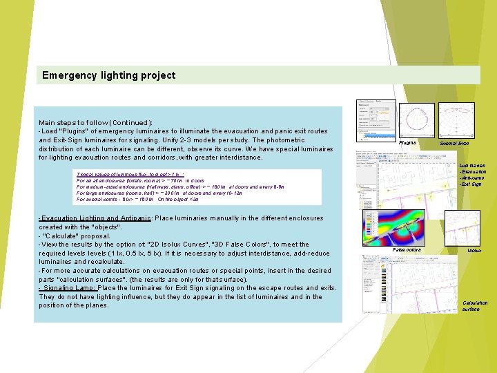 Emergency lighting project Main steps to follow (Continued): -Load "Plugins" of emergency luminaires to