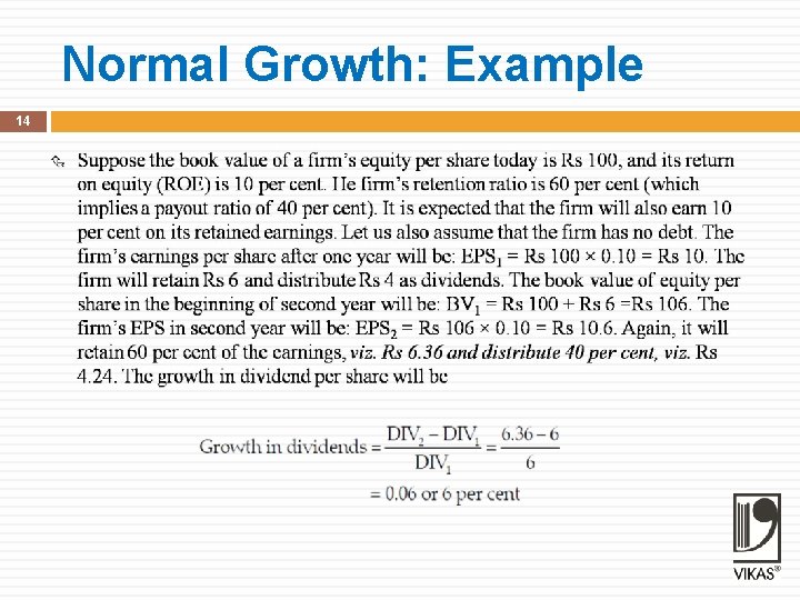 Normal Growth: Example 14 