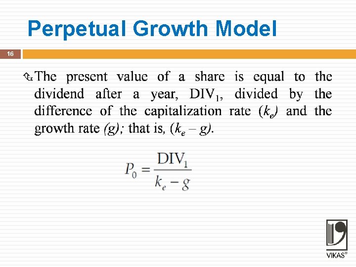 Perpetual Growth Model 16 