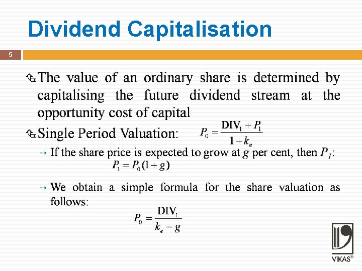 Dividend Capitalisation 5 