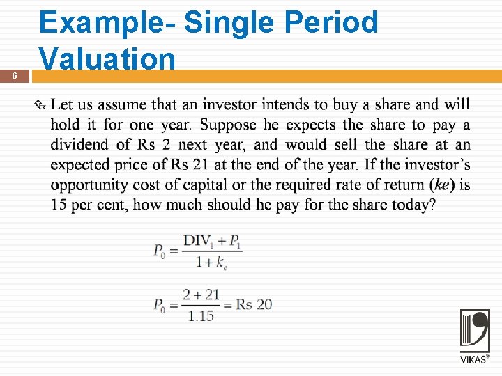 6 Example- Single Period Valuation 