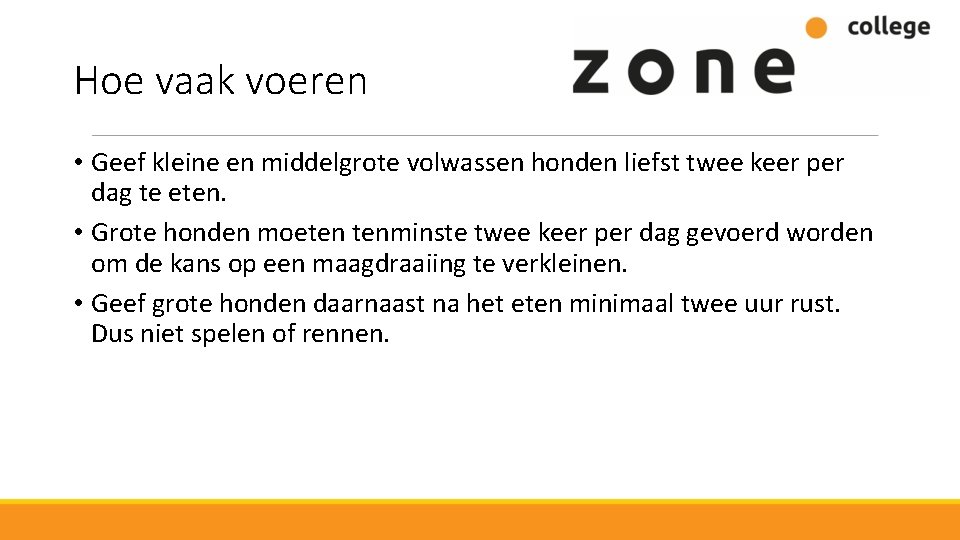 Hoe vaak voeren • Geef kleine en middelgrote volwassen honden liefst twee keer per