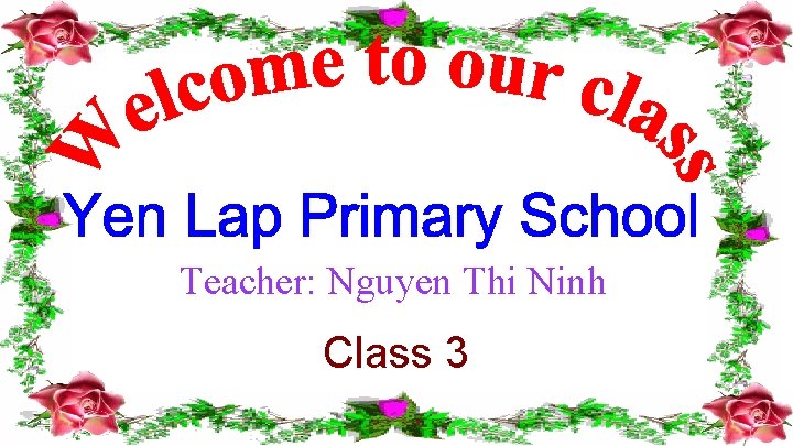 Teacher: Nguyen Thi Ninh Class 3 12/31/2021 Võ Thị Thoa 