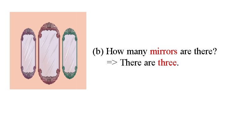 (b) How many mirrors are there? => There are three. 