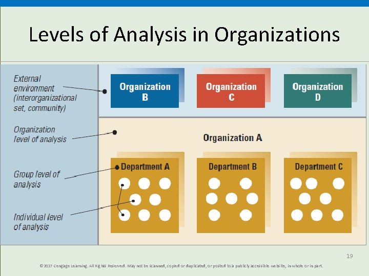 Levels of Analysis in Organizations 19 © 2017 Cengage Learning. All Rights Reserved. May