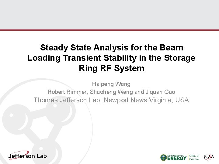 Steady State Analysis for the Beam Loading Transient Stability in the Storage Ring RF
